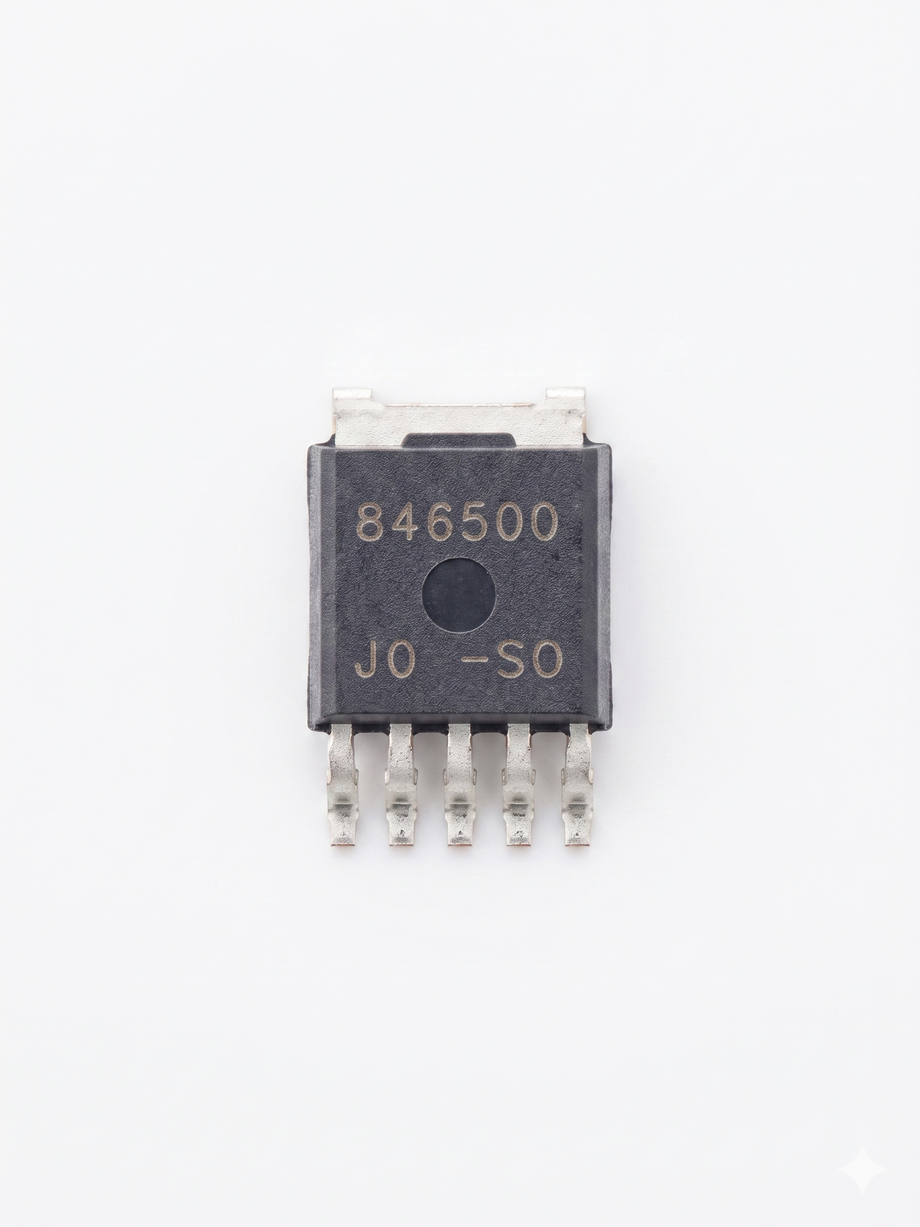 Front top-down view of the 846500 Low Dropout Regulator (LDO) in an SMD package by InTech Driven.