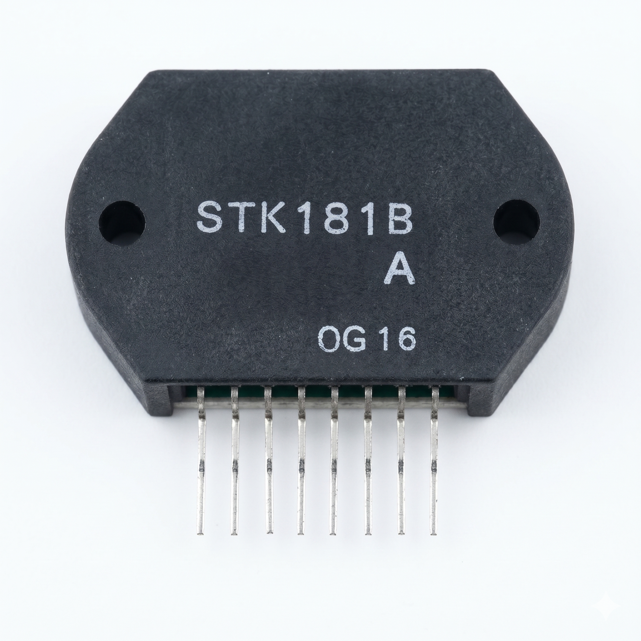 Electronic component with 'STK181B A' marking on a white background