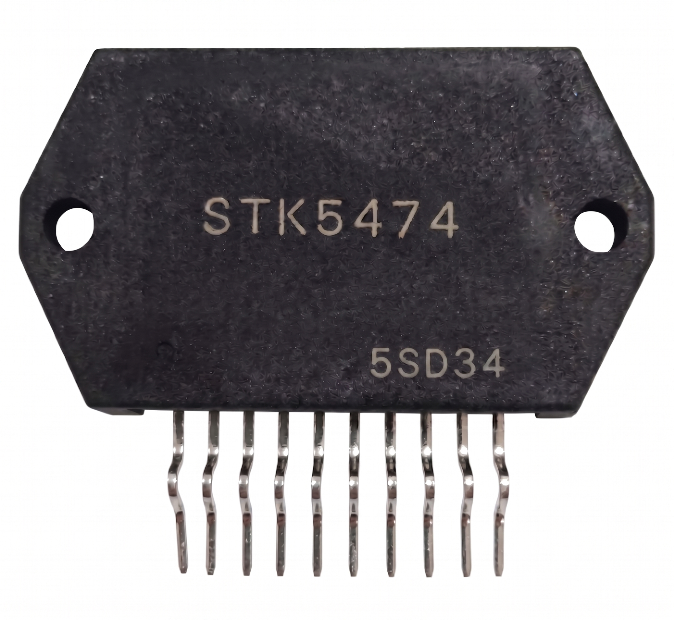 Electronic component with 'STK5474' and '5SD34' markings on a white background